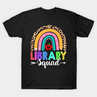 Library Squad  Leopard Teacher Back To School T-Shirt